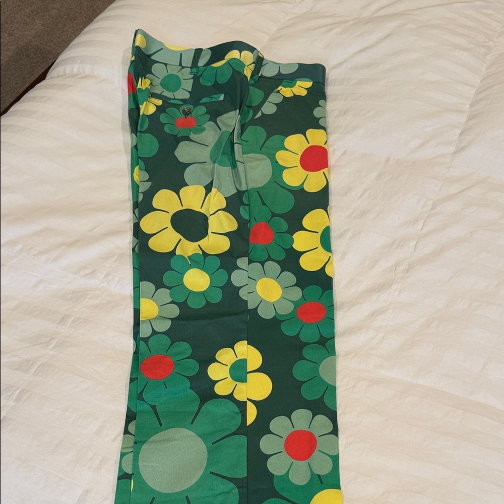 Floral Men's Pajama Bottoms - Green and Yellow